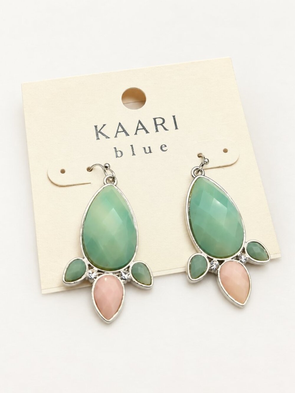 Kaari Blue Sea Turtle Drop Earrings - Mint Green Pink  - 1.5 in - NWT
